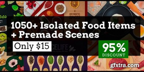 1050+ Isolated Food Items + Premade Scenes