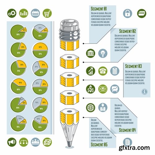 Infographics business teamwork businessman vector image 2-25 EPS
