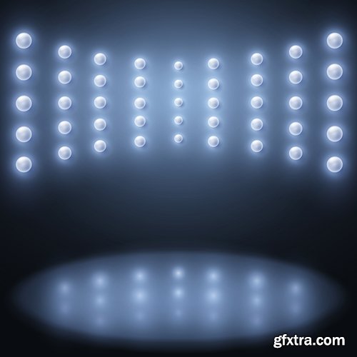 Podium Scene with Light Effect Decoration Lights Searchlight 25xEPS