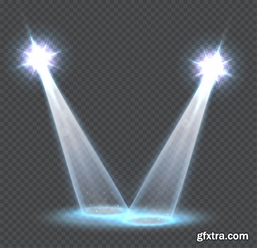 Podium Scene with Light Effect Decoration Lights Searchlight 25xEPS