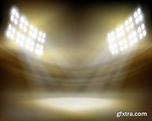 Podium Scene with Light Effect Decoration Lights Searchlight 25xEPS