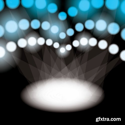 Podium Scene with Light Effect Decoration Lights Searchlight 25xEPS