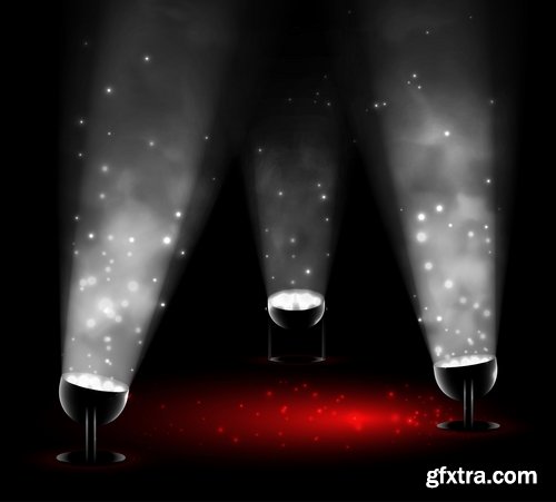 Podium Scene with Light Effect Decoration Lights Searchlight 25xEPS