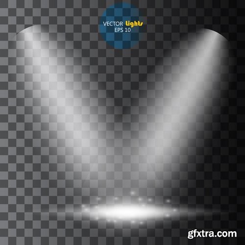 Podium Scene with Light Effect Decoration Lights Searchlight 25xEPS