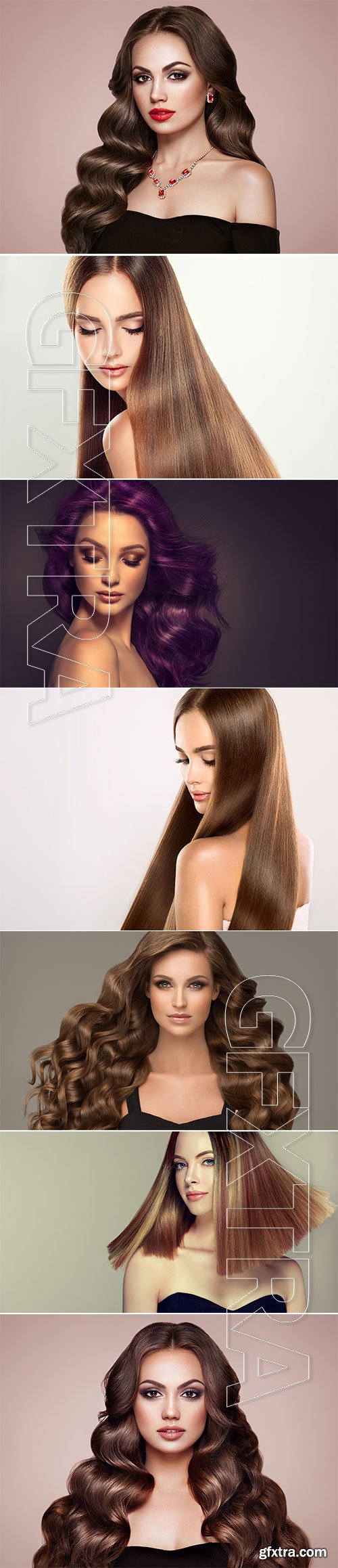 Luxury girls with beautiful hair and makeup