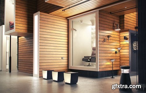 Modern showroom Interior Scene 09