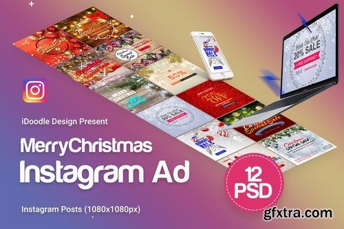 Merry Christmas Instagram Posts - 12PSD