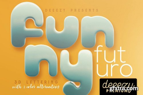 CreativeMarket Funny Futuro &ndash; 3D Lettering 2831271