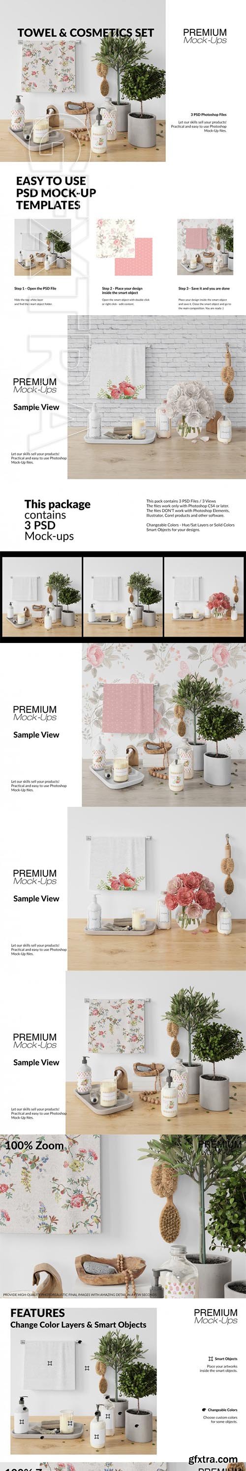 Towel & Cosmetics Mockup Set