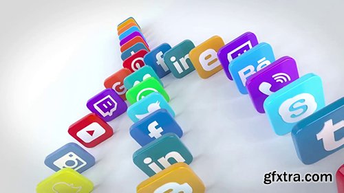 Social Media Falling Dominoes 108194