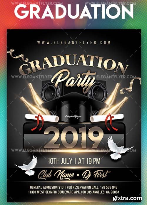 Graduation Party 2018 V2 Flyer PSD Template