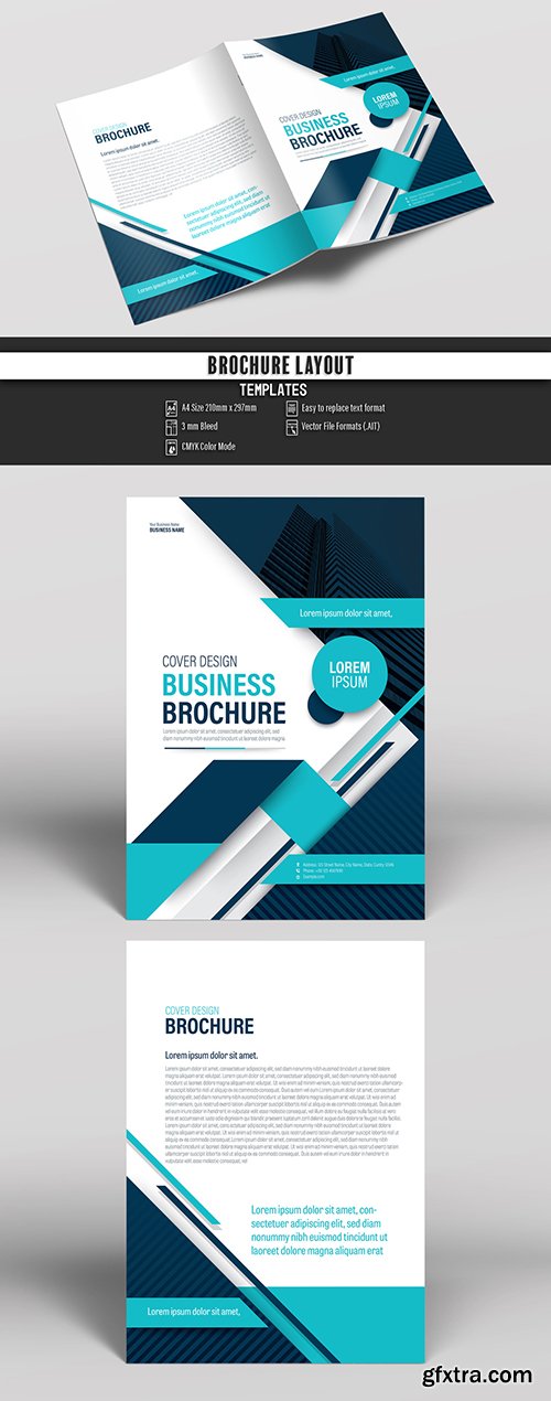 Brochure Layout with Blue Accents Brochure Layout with Blue Accents