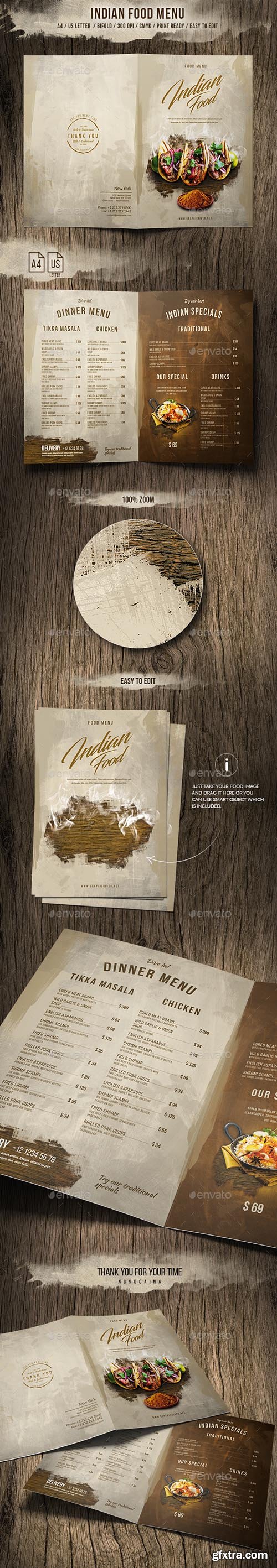 Indian A4 and US Letter Food Menu 20000181