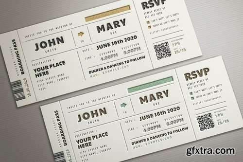 Boarding Pass Wedding Invitation