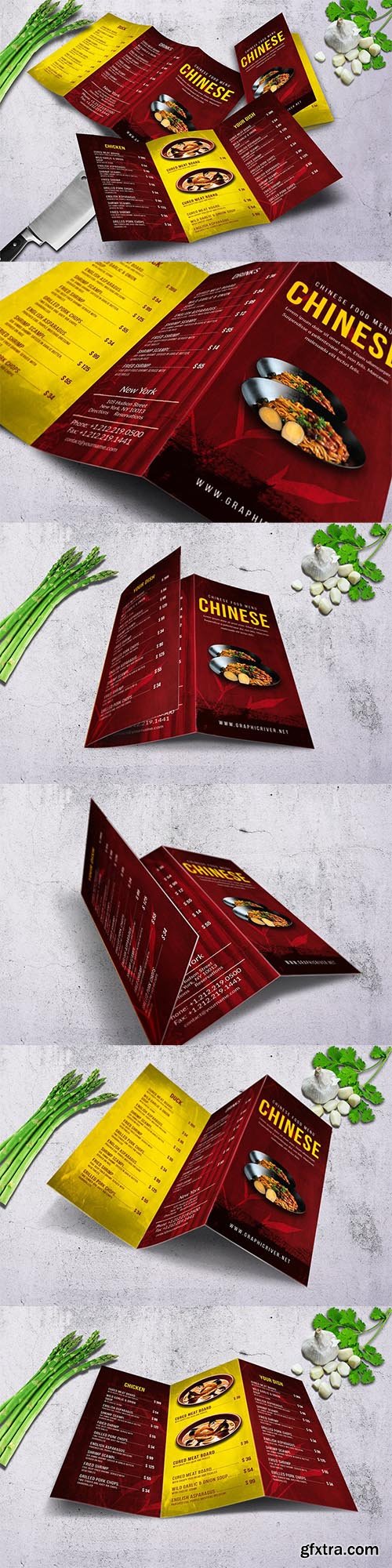 Chinese A4 & US Letter Trifold Food Menu
