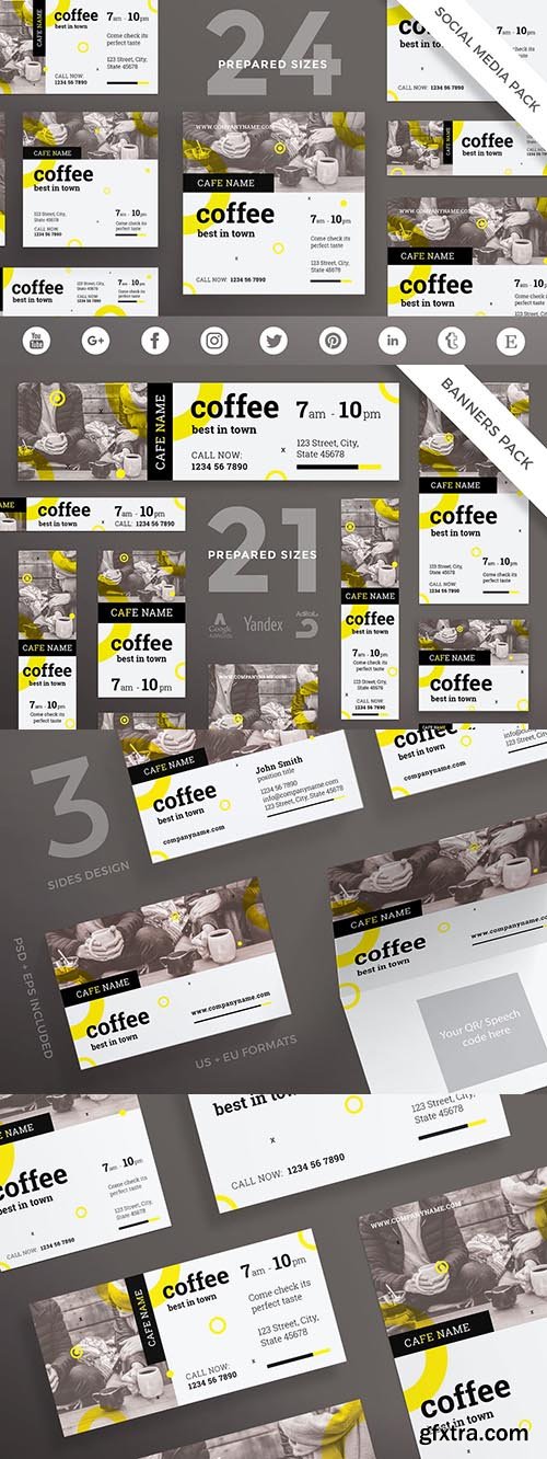 Coffee Shop Social Media Pack Templates