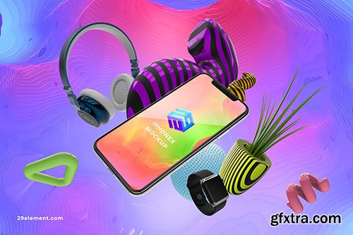 iPhone X App Mobile Mockup - MK iPhone X App Mobile Mockup - MK