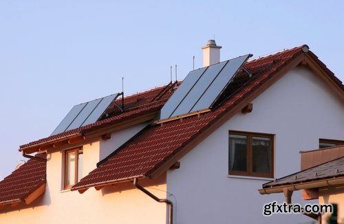 Roof covering repair solar battery on the roof vintage building wooden flooring 25 HQ Jpeg
