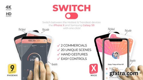 Videohive Switch: PhoneX & S9 App Promo 21588746