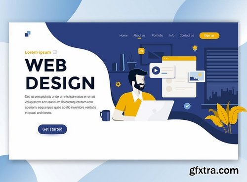 Landing page template on various topics