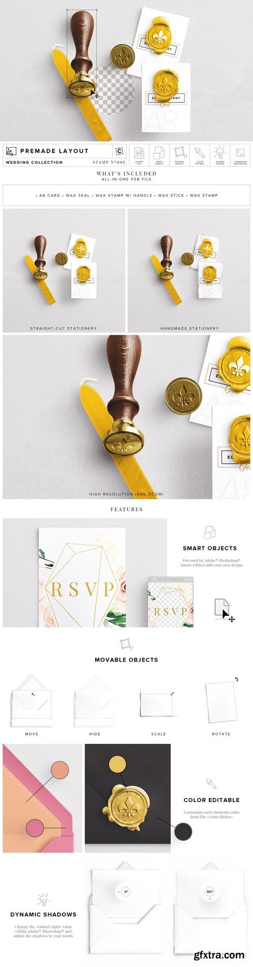 CM - Wax Stamp &amp; A8 Card Mockup 2763447