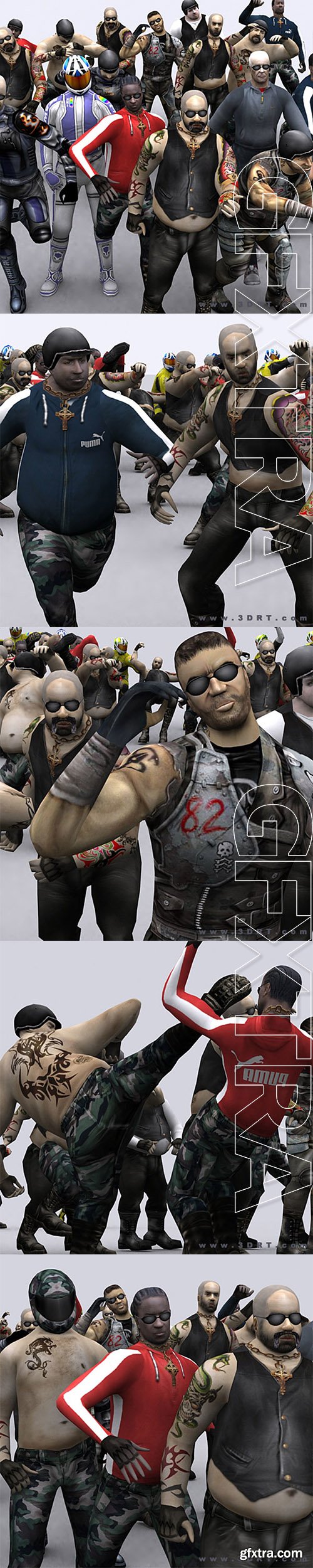 Cubebrush - 3DRT - Bikers gang pack Cubebrush - 3DRT - Bikers gang pack