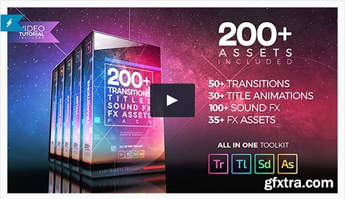 200+ Pack Transitions, Titles, Sound FX  - Premiere Pro Templates