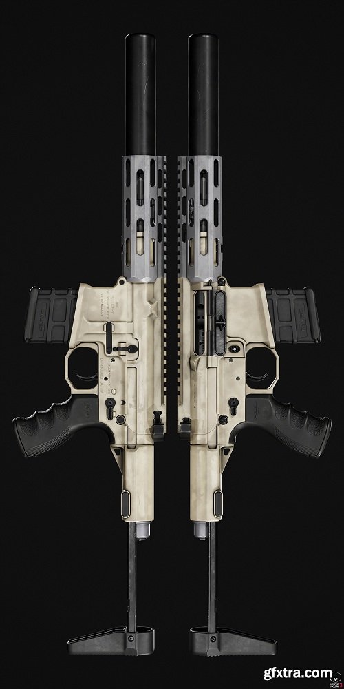 AAC Honey Badger Personal Defense Weapon 3D Model