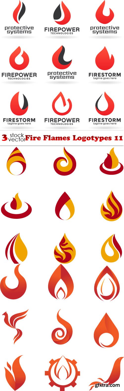 Vectors - Fire Flames Logotypes 11