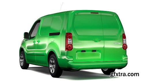 Peugeot Partner Van L2 2slidedoors 2017 3D Model