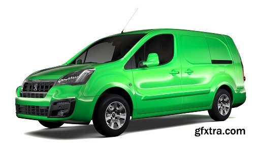 Peugeot Partner Van L2 2slidedoors 2017 3D Model