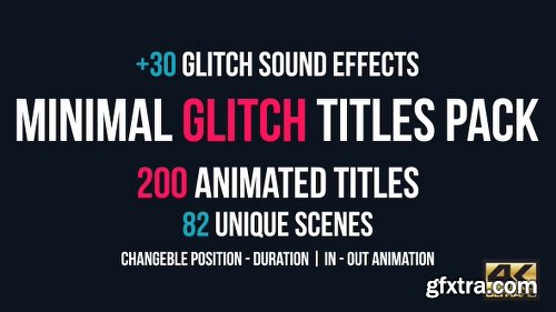 Videohive Minimal Glitch Titles Pack + 30 Glitch Sound Effects 16146631