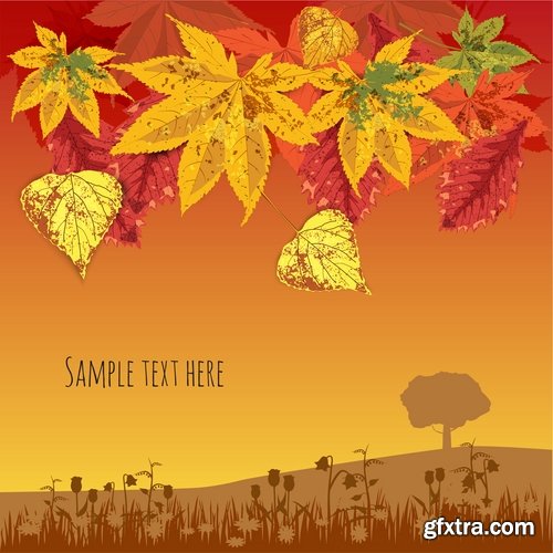 Autumn Leaf Tree Backgrounds - Poster, Flyer, Banner #1, 25xEPS Autumn Leaf Tree Backgrounds - Poster, Flyer, Banner #1, 25xEPS