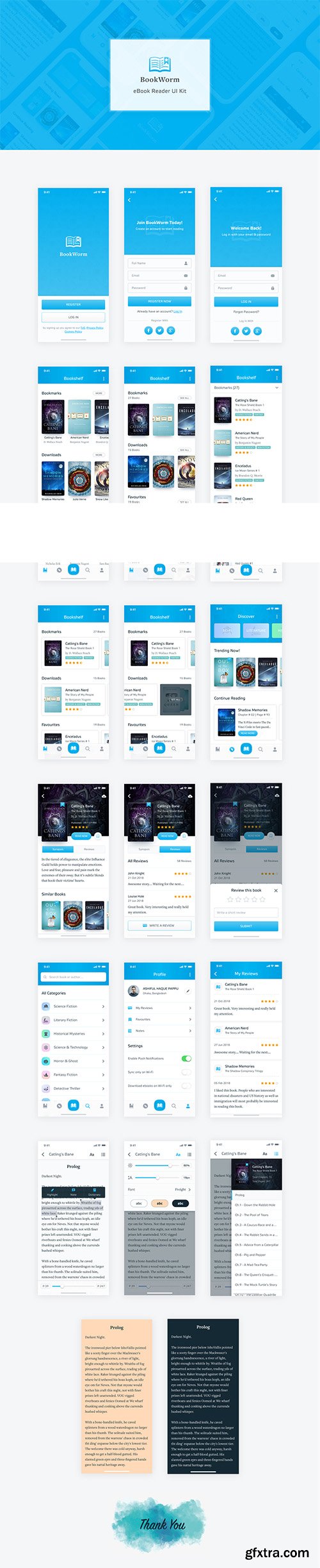 BookWorm eBook Reader UI Kit BookWorm eBook Reader UI Kit