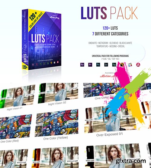 120+ LUTs Pack (Color Grading) - Premiere Pro Templates 103567