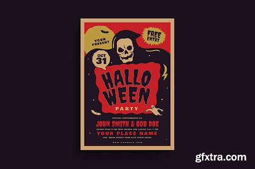 Retro Old Halloween Event flyer Retro Old Halloween Event flyer
