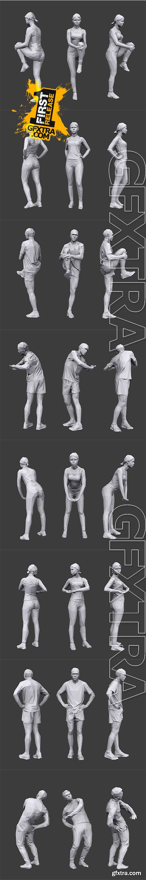 Cubebrush - Lowpoly People Fitness Pack Cubebrush - Lowpoly People Fitness Pack