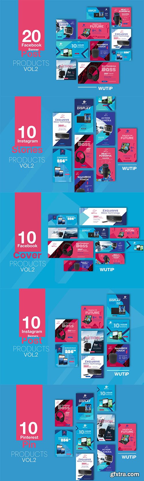 Facebook, Pinterest, Instagram Covers Pack