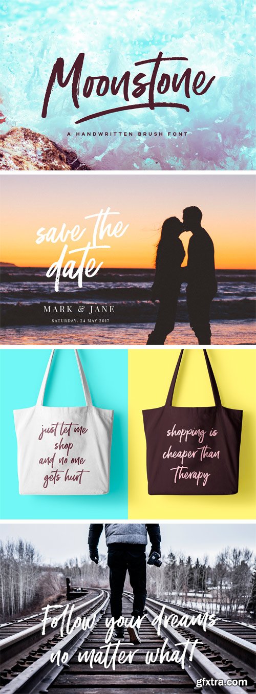 Thehungryjpeg - Moonstone Brush Font 64117