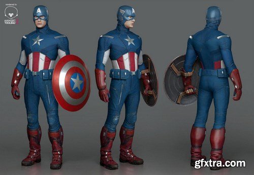 Captain America Avengers 3D Model