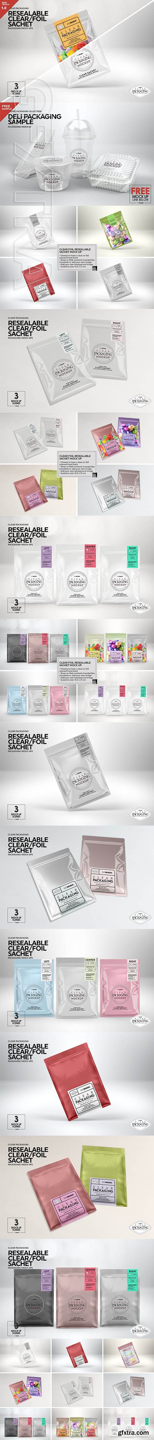 Clear Foil Sachet Packaging Mockup 2973104