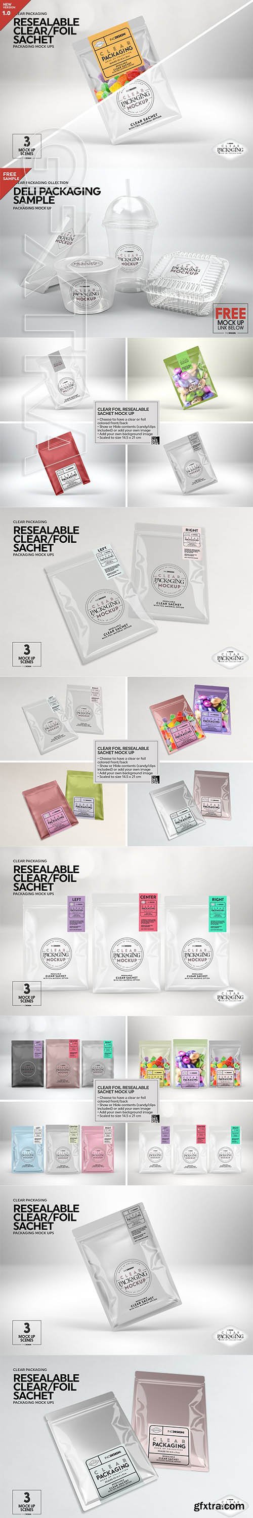 Clear Foil Sachet Packaging Mockup 2973104