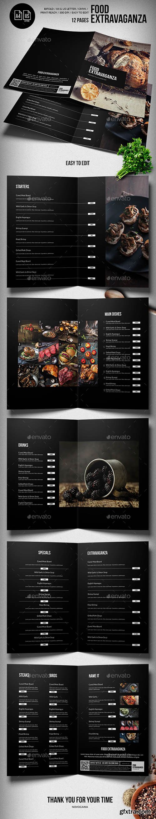 Multipurpose Extravaganza Single Page Menu - A4 & US Letter 22002738