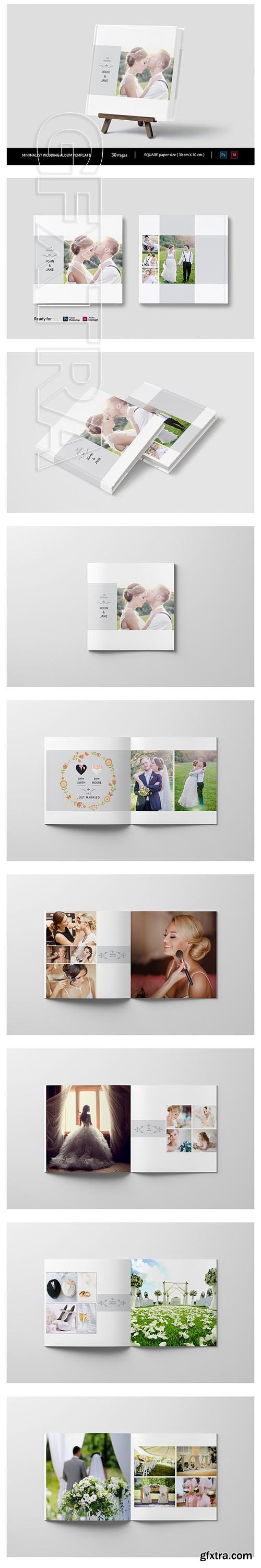 CreativeMarket - Minimalist Square Wedding Album 2972247