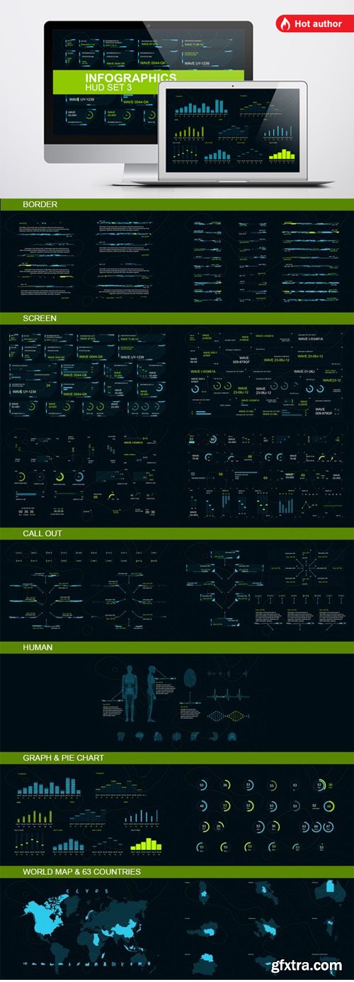 Videohive - Infographics HUD set 3 - 22173158