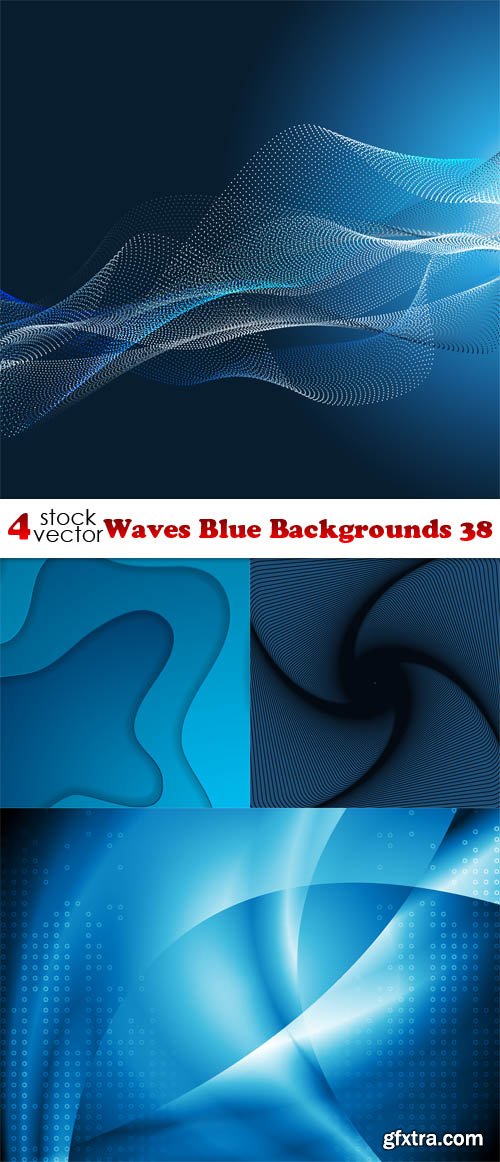 Vectors - Waves Blue Backgrounds 38