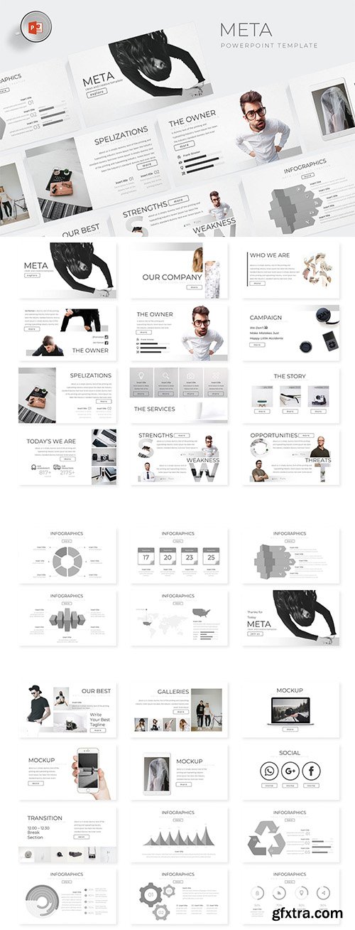 Meta - Powerpoint, Keynote and Goggle Sliders Template