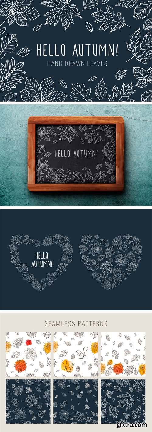 CM - Hand Drawn Leaves of Different Trees 574775