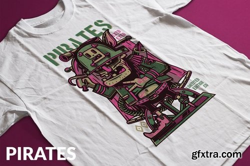 Pirates T-Shirt Design Template