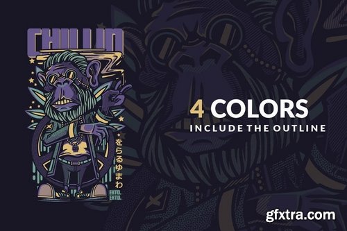 Chillin T-Shirt Design Template